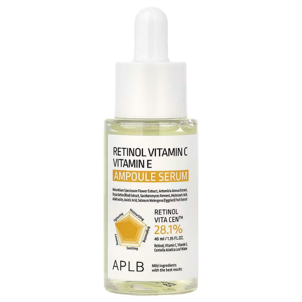 APLB Retinol Vitamin C & Vitamin E Ampoule Serum – Anti-Aging & Brightening Care (40ml)