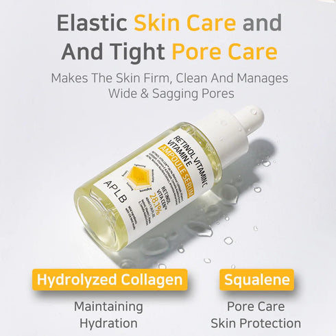 APLB Retinol Vitamin C & Vitamin E Ampoule Serum – Anti - Aging & Brightening Care (40ml) - Krea Noir