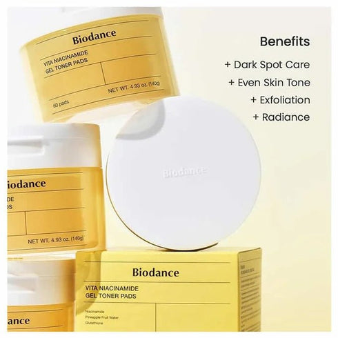 Biodance - Vita Niacinamide Gel Toner Pads - 140g/60pads - Krea Noir