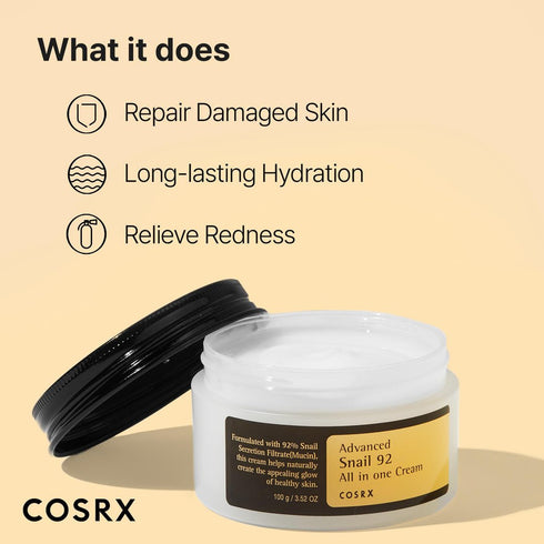 COSRX - Advanced Snail 92 All In One Cream - 100g - Krea Noir