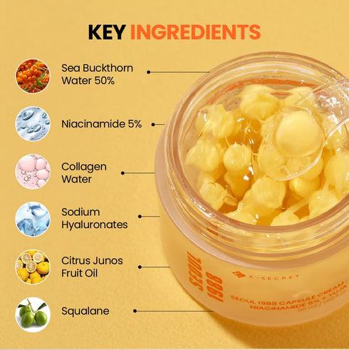KSECRET - SEOUL 1988 Capsule Cream : Niacinamide 5% + Yuja - 50ml - Krea Noir