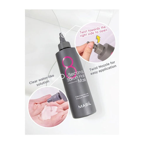 Masil - 8 Seconds Salon Hair Mask - 200ml - Krea Noir