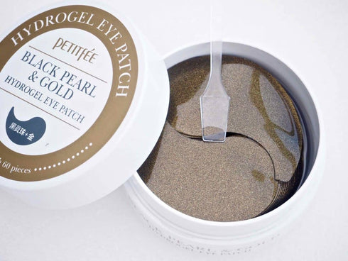PETITFEE – Black Pearl & Gold Hydrogel Eye Patch – 60pcs - Krea Noir