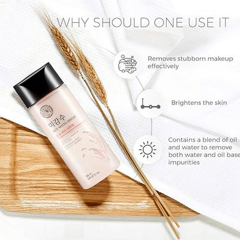 THE FACE SHOP - Rice Water Bright Lip & Eye Makeup Remover - 120ml - Krea Noir