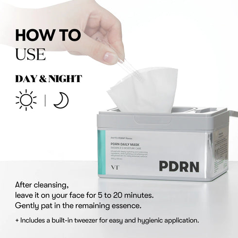 VT PDRN Daily Mask Sheet – Daily Skin Revitalization & Deep Hydration (30 Sheets) - Krea Noir